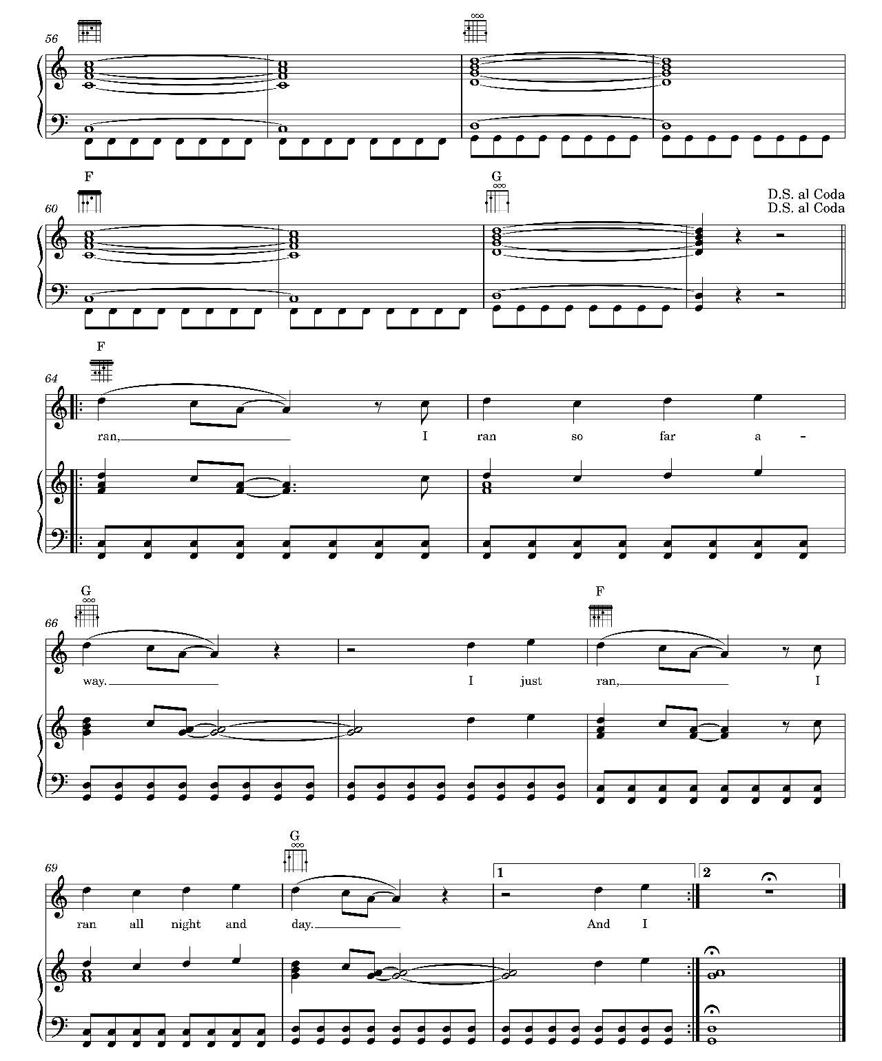 I Ran sheet music 5