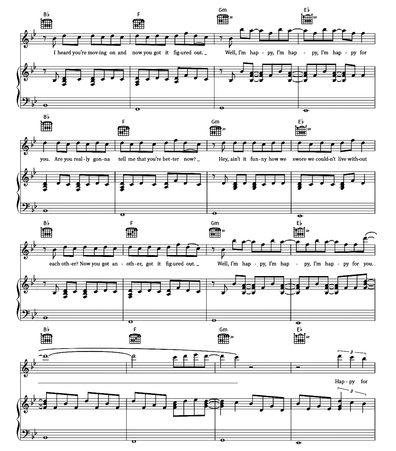 Happy For You sheet music 3