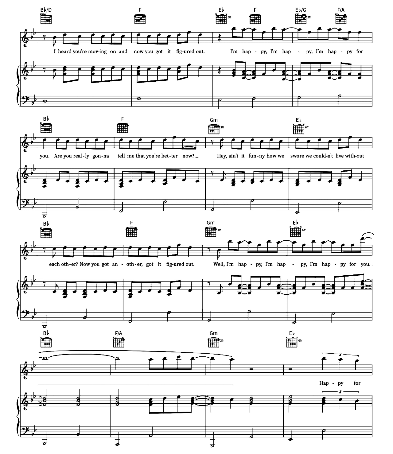 Happy For You sheet music 5