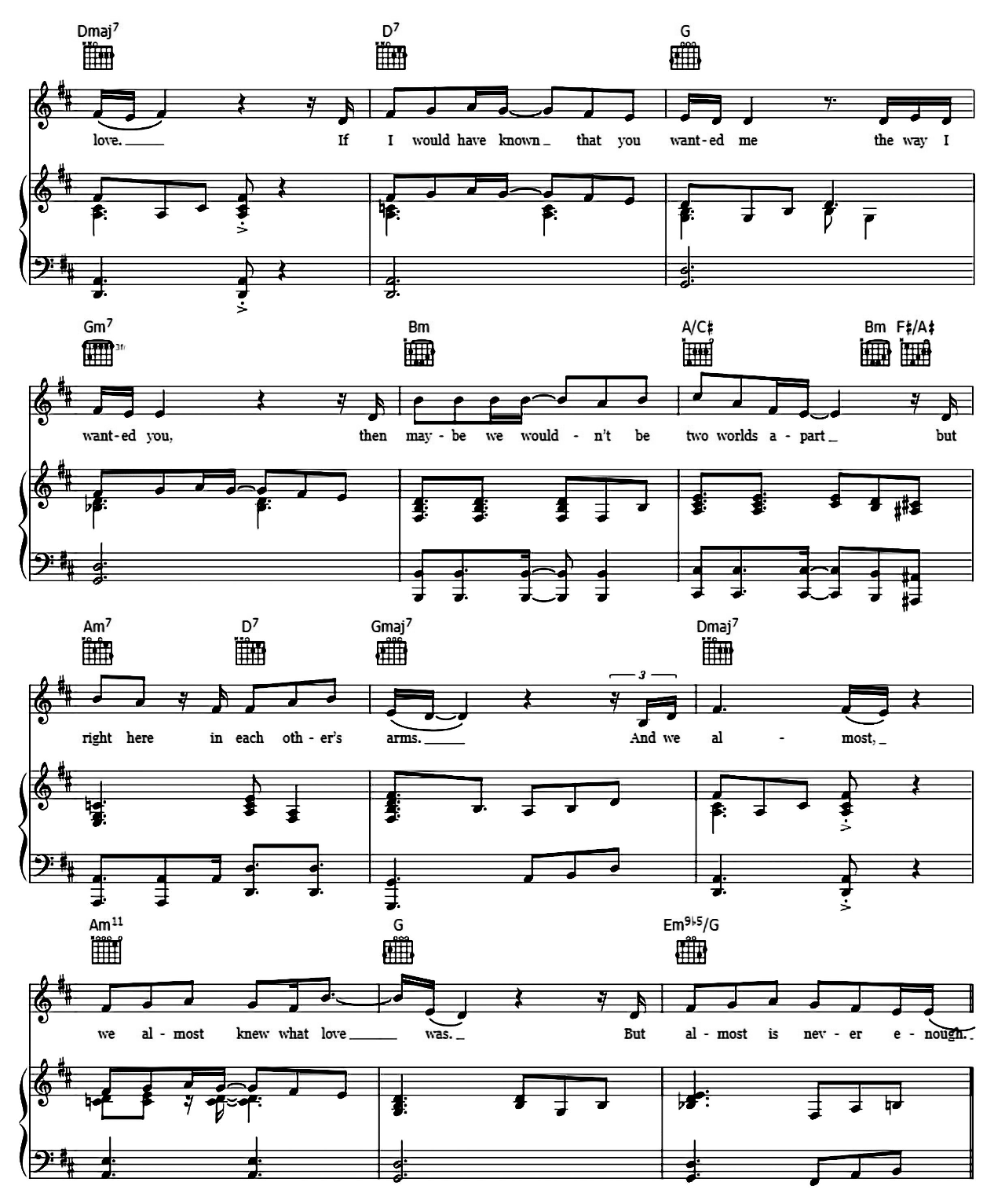 Almost Is Never Enough sheet music 3