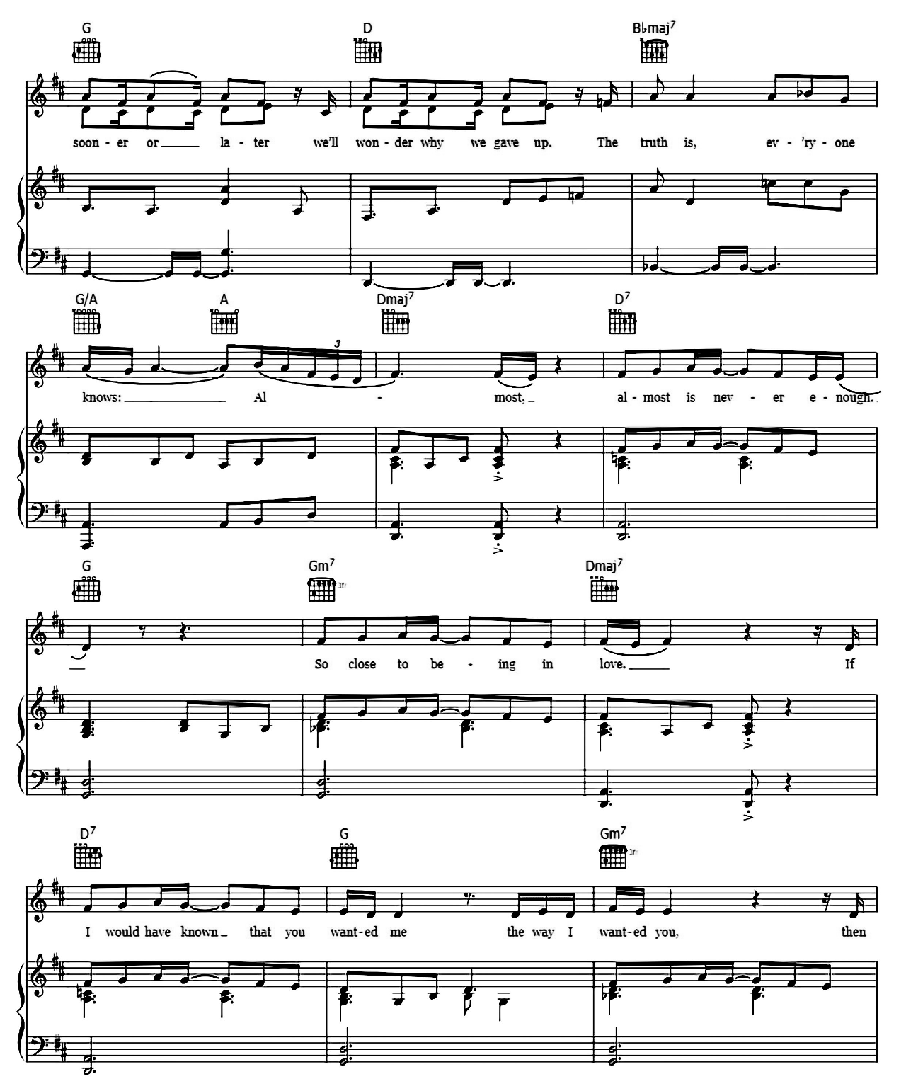 Almost Is Never Enough sheet music 5