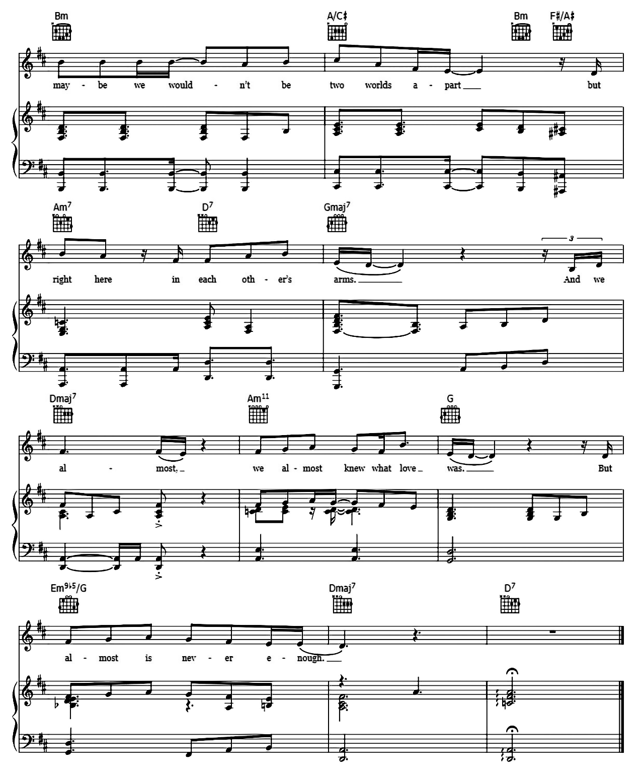 Almost Is Never Enough sheet music 6