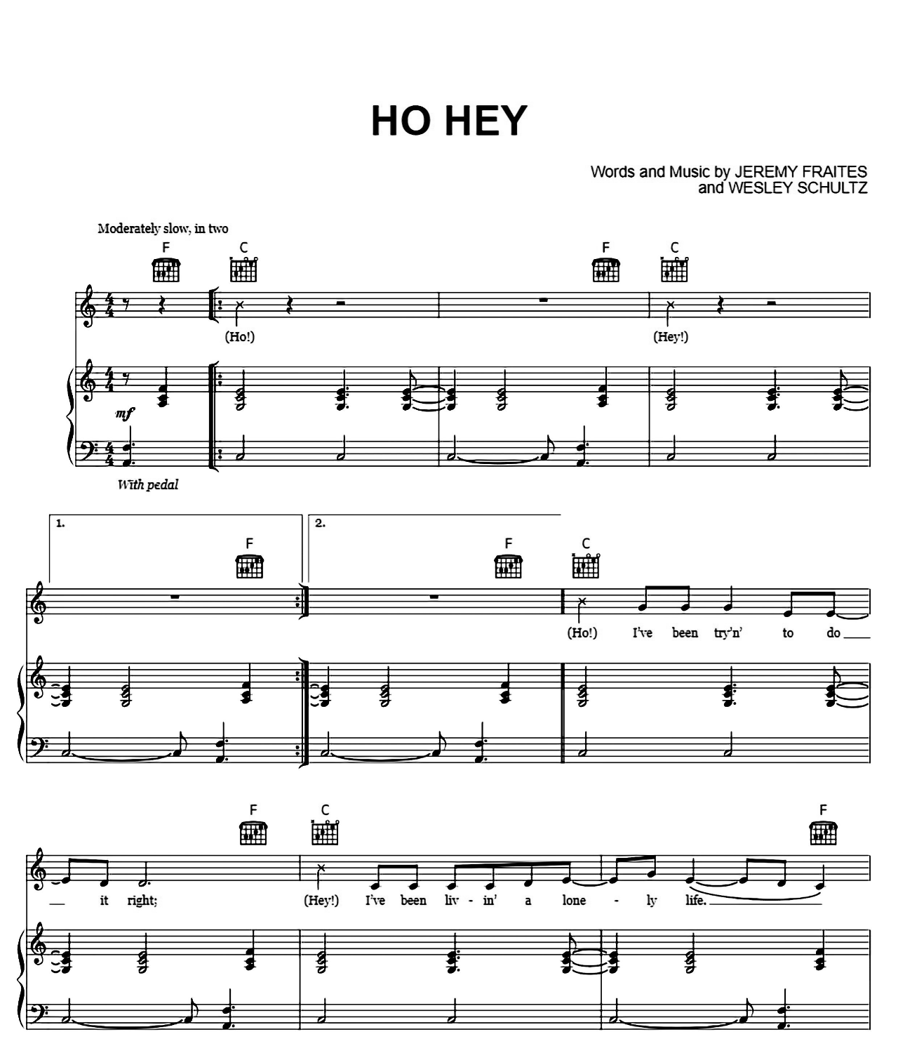 Ho Hey sheet music