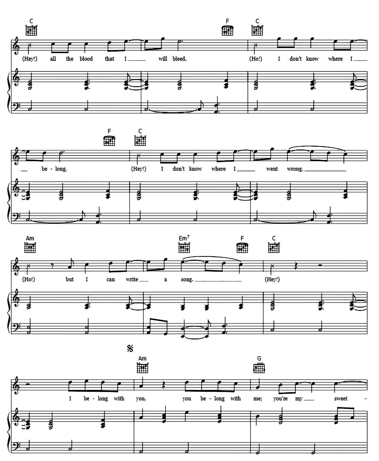 Ho Hey sheet music 3