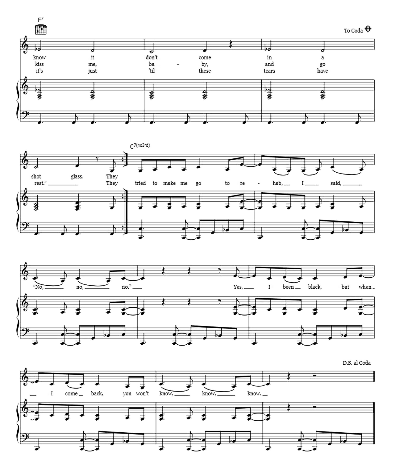 Rehab sheet music 5