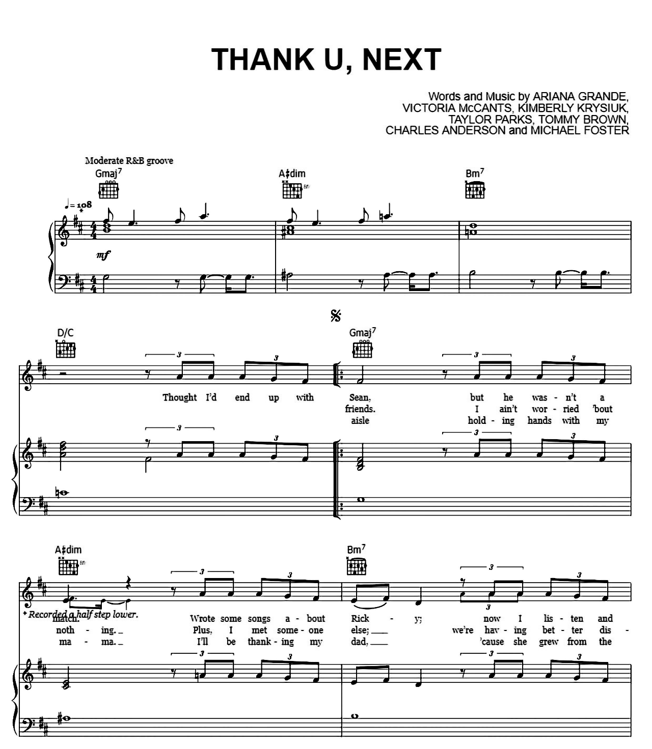 Thank U Next sheet music