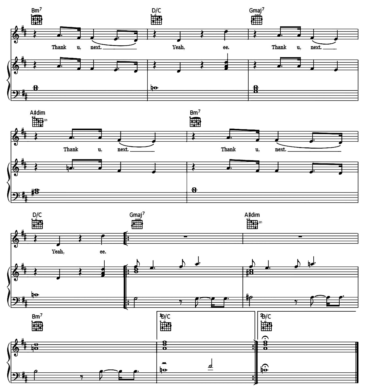 Thank U Next sheet music 6