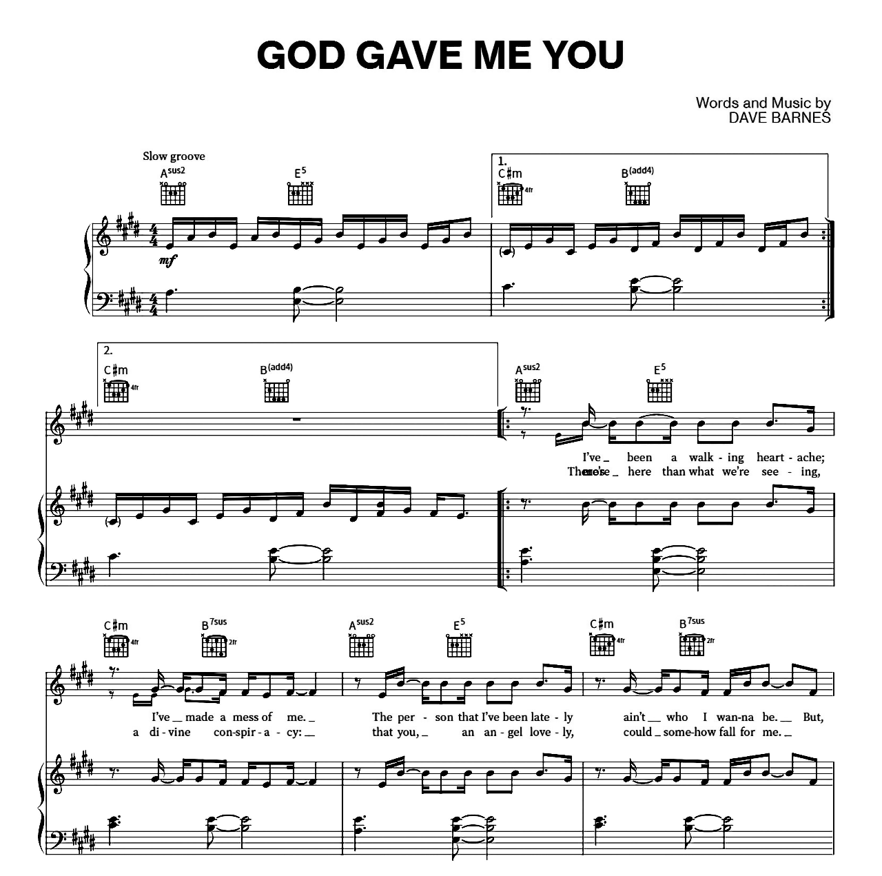 God Gave Me You sheet music