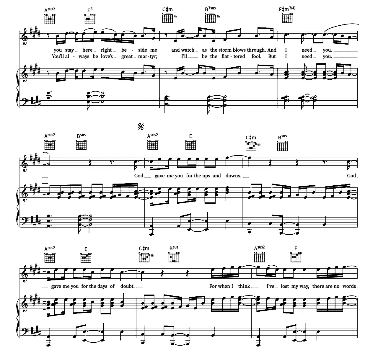 God Gave Me You sheet music 2