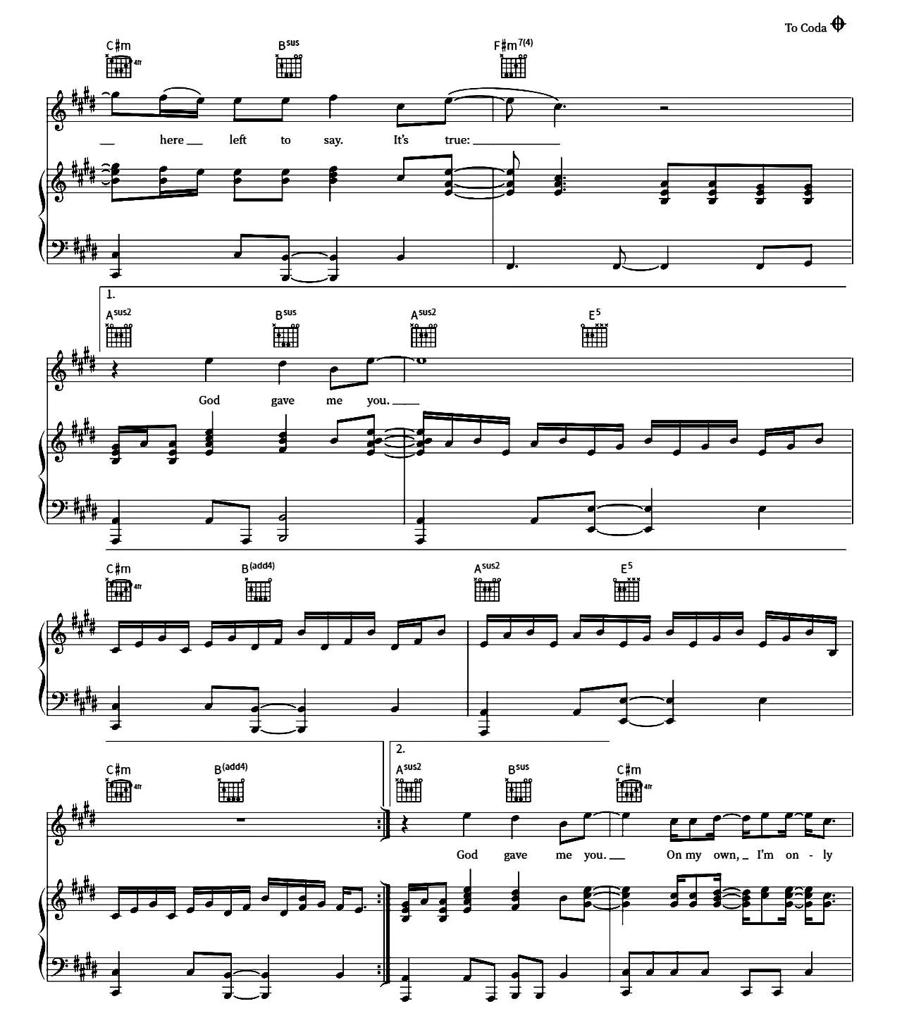 God Gave Me You sheet music 3