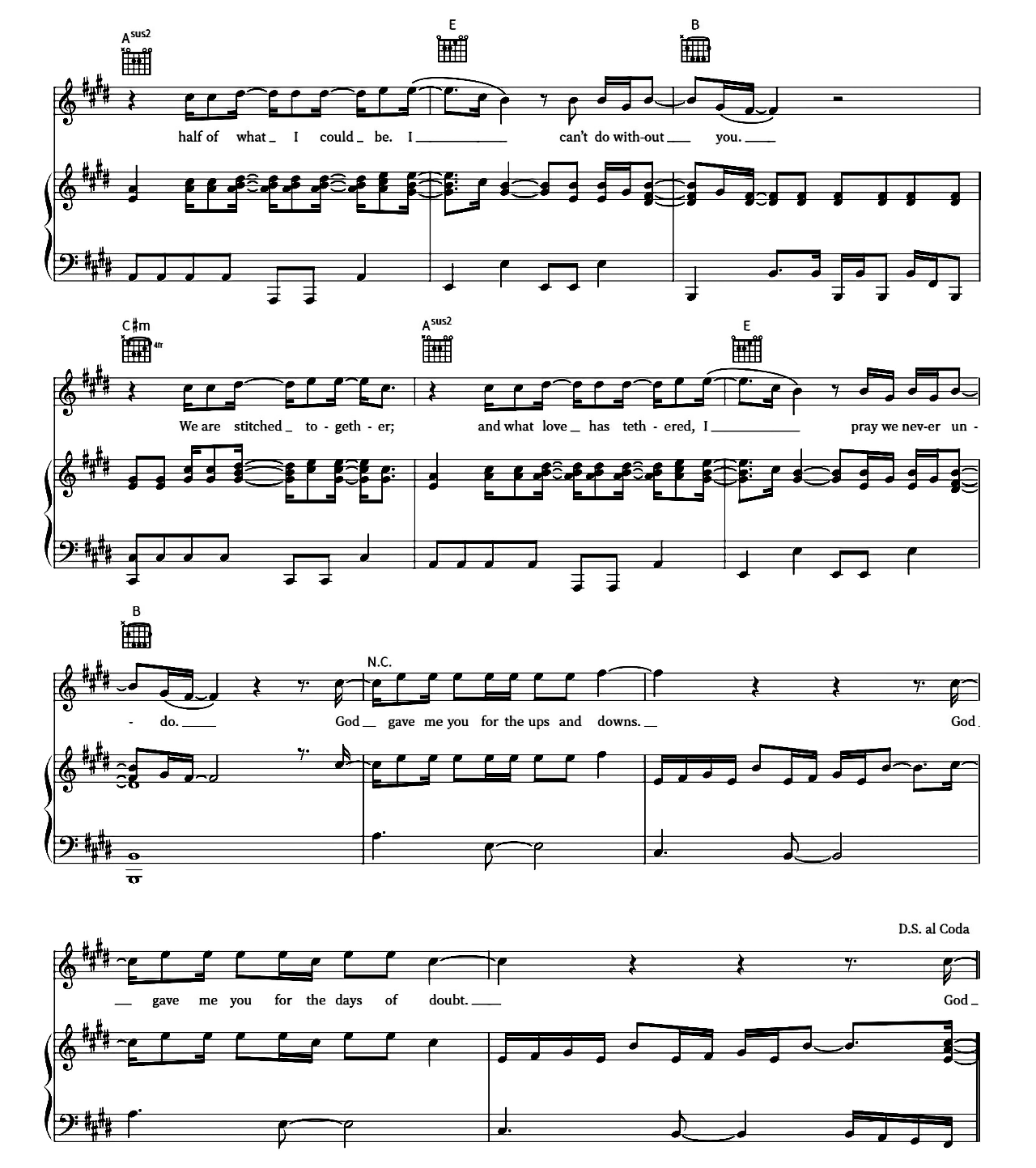 God Gave Me You sheet music 4