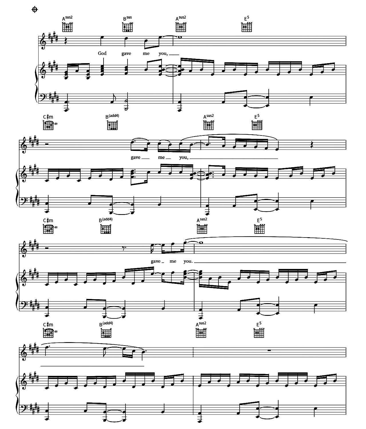 God Gave Me You sheet music 5