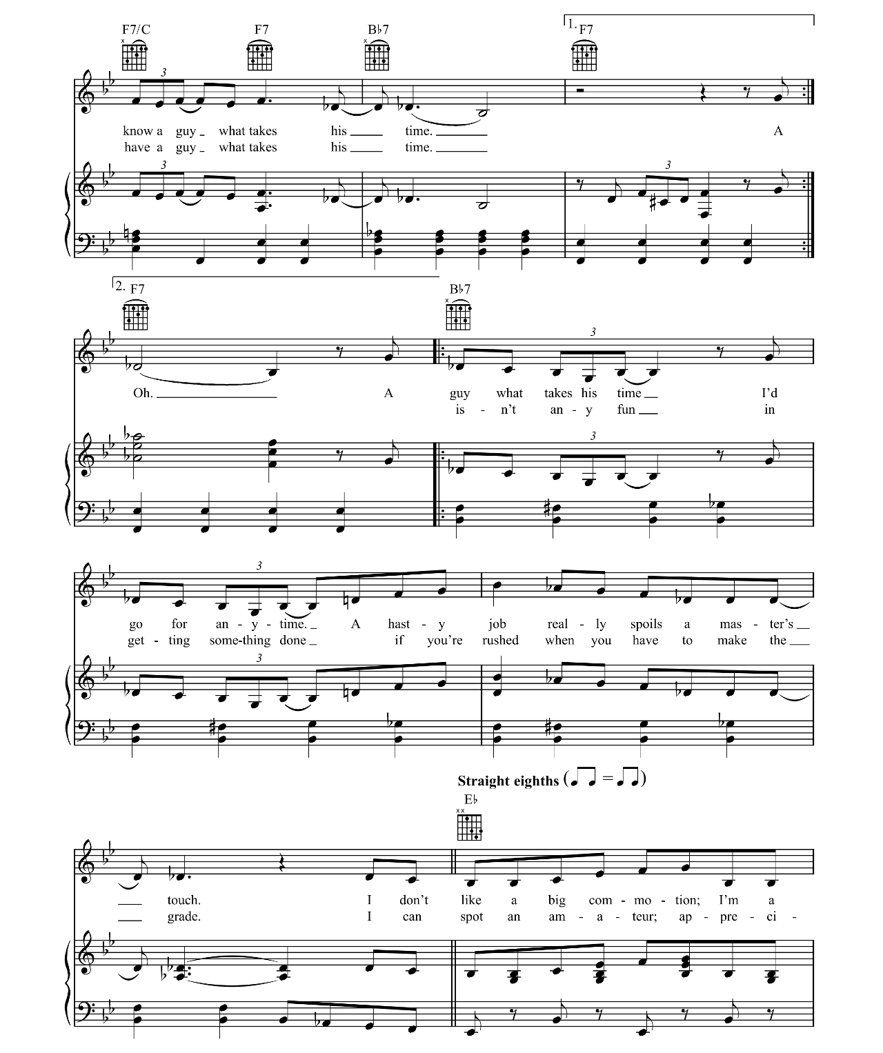 A Guy What Takes His Time (from Burlesque) sheet music 3