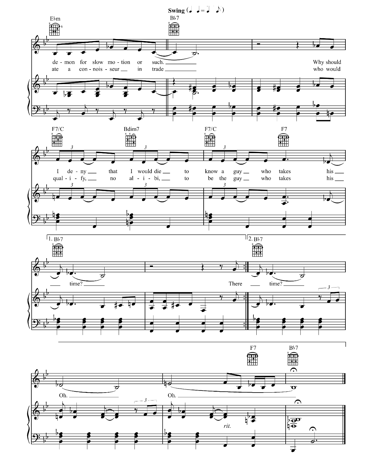 A Guy What Takes His Time (from Burlesque) sheet music 4