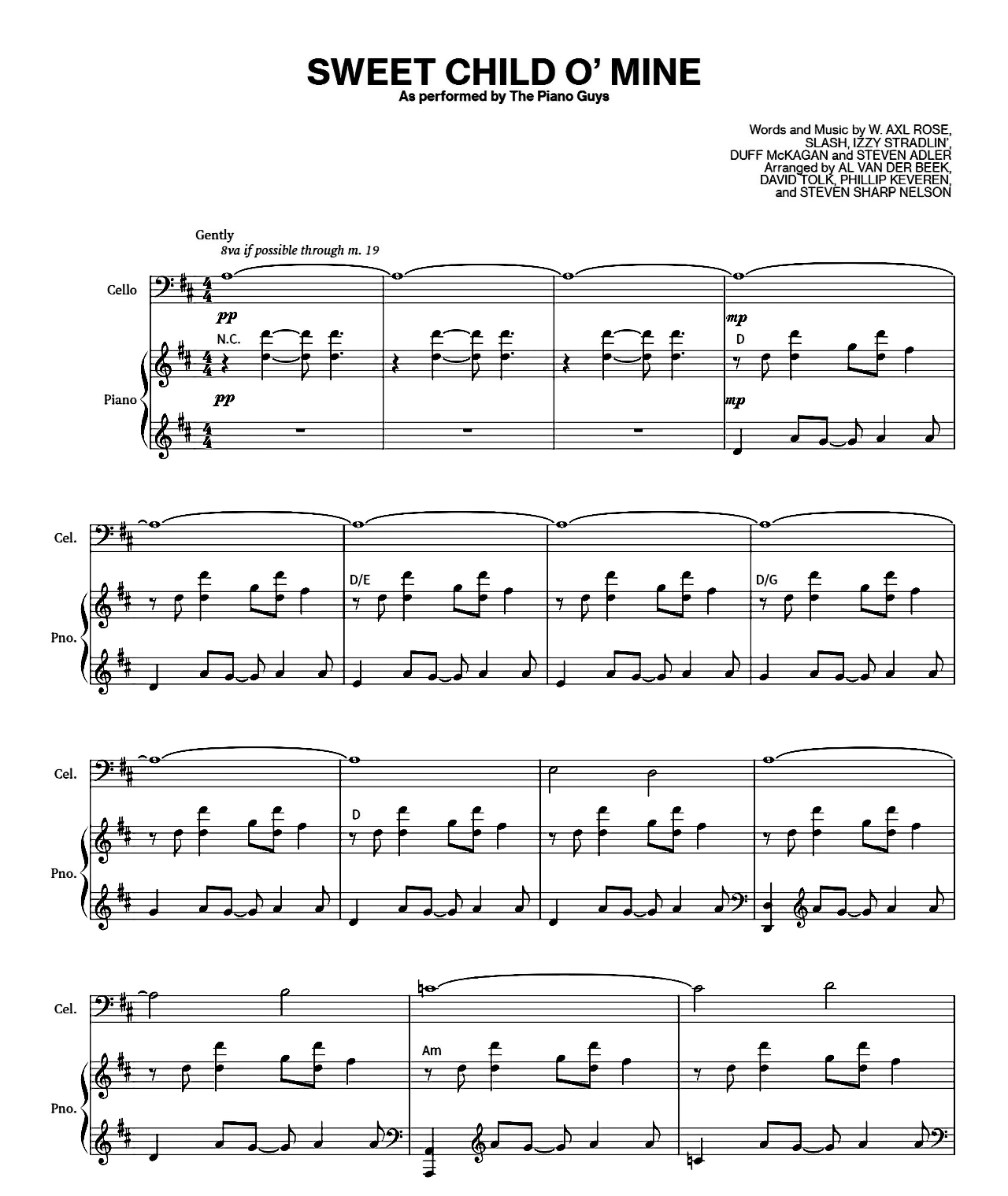 Sweet Child O' Mine (by Guns N' Roses) sheet music