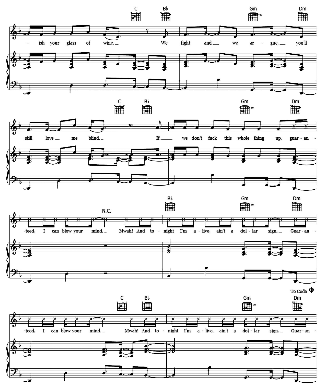 Blow Your Mind (Mwah) sheet music 3