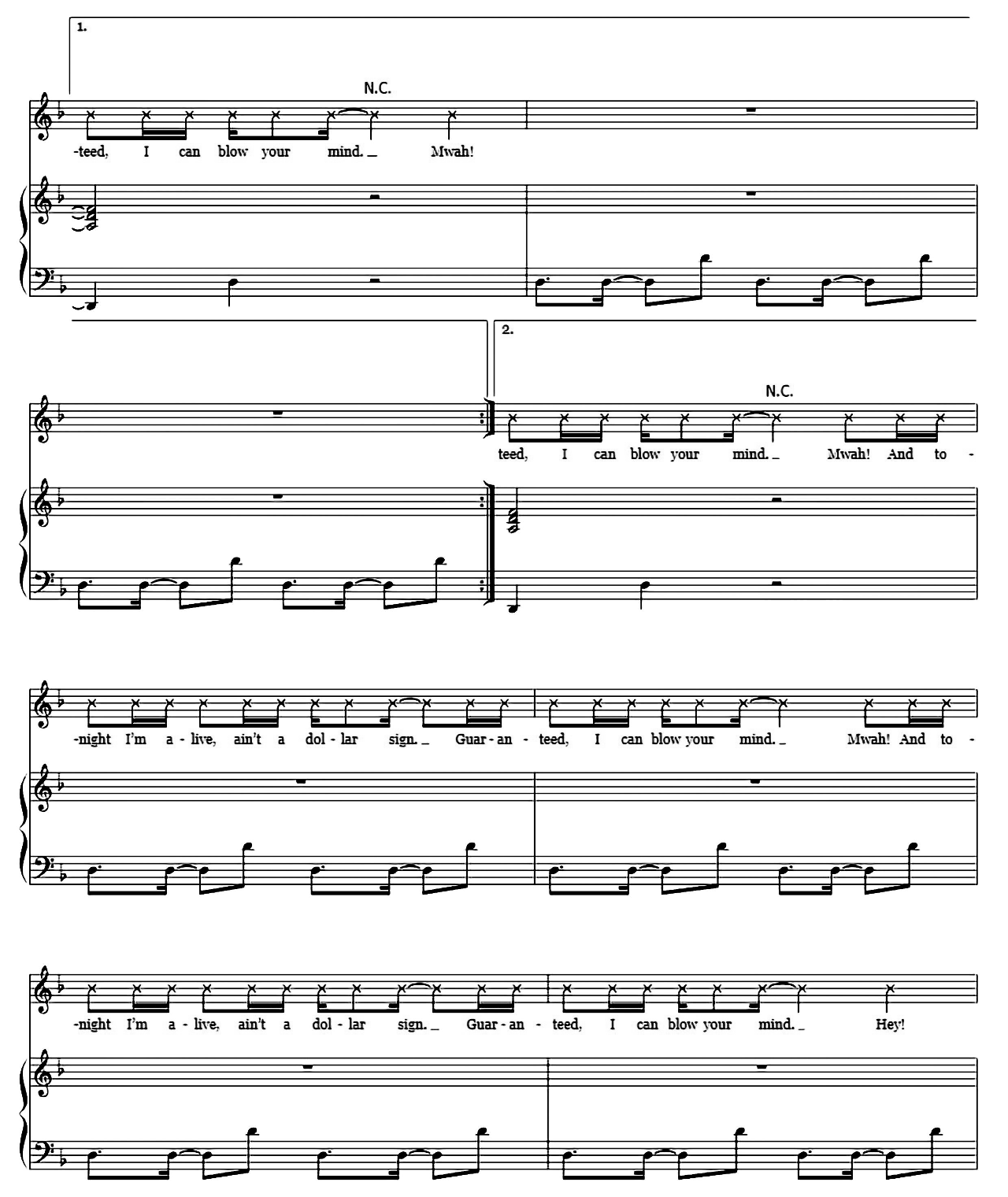 Blow Your Mind (Mwah) sheet music 4