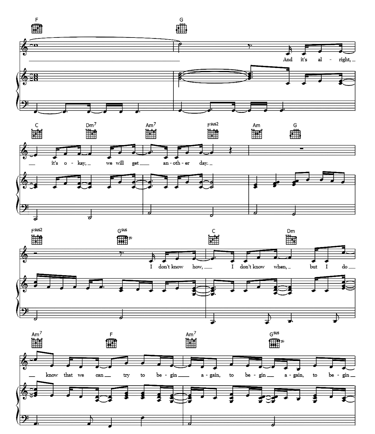 To Begin Again sheet music 5