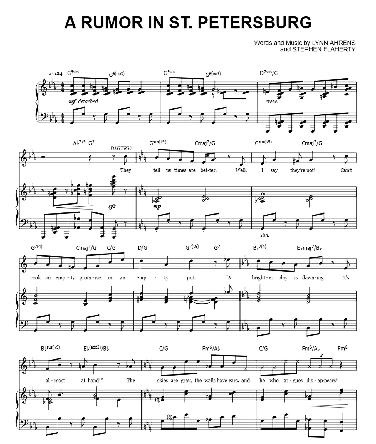 A Rumor In St Petersburg sheet music