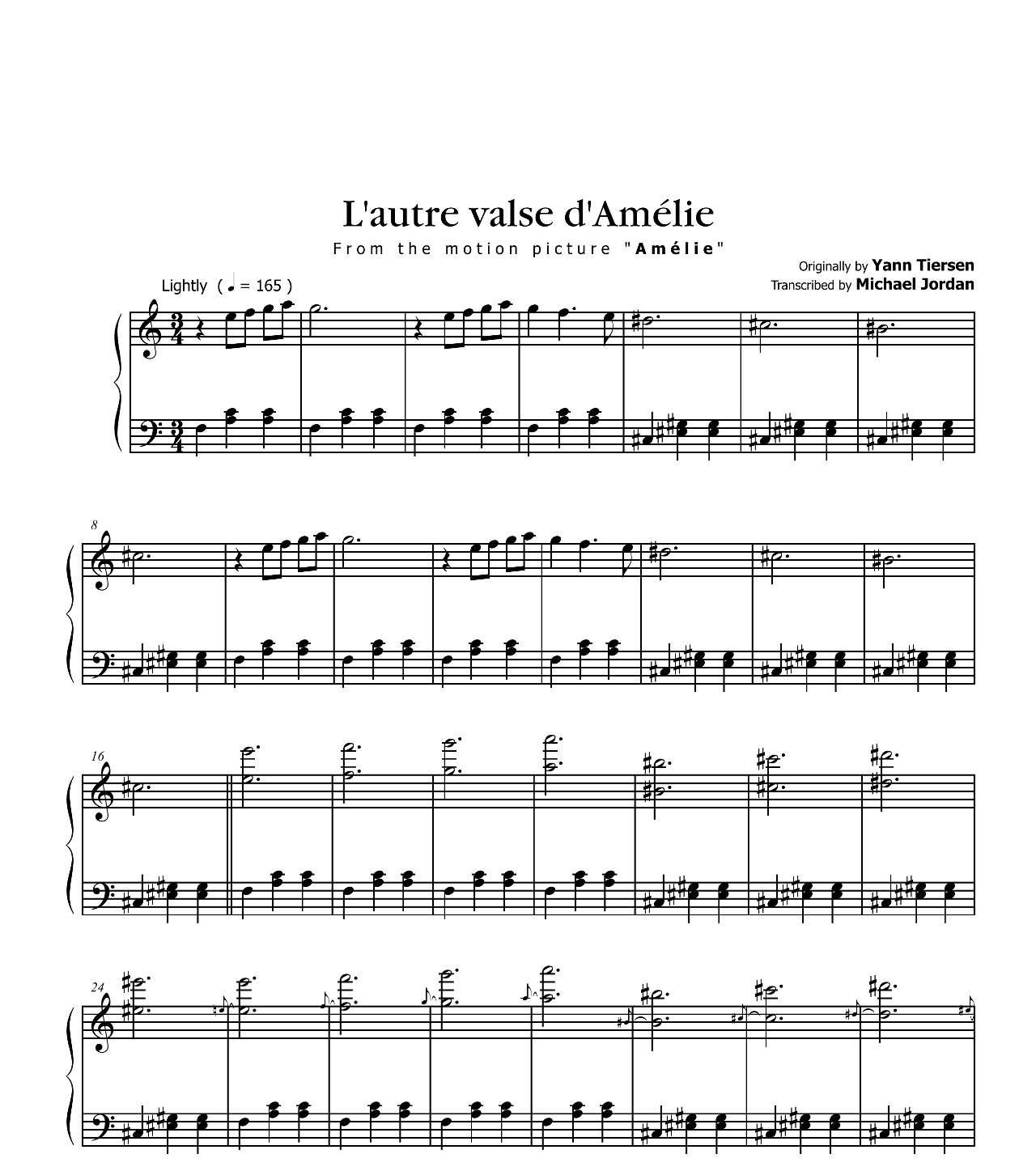 L'autre Valse D'Amelie (from Amelie) sheet music