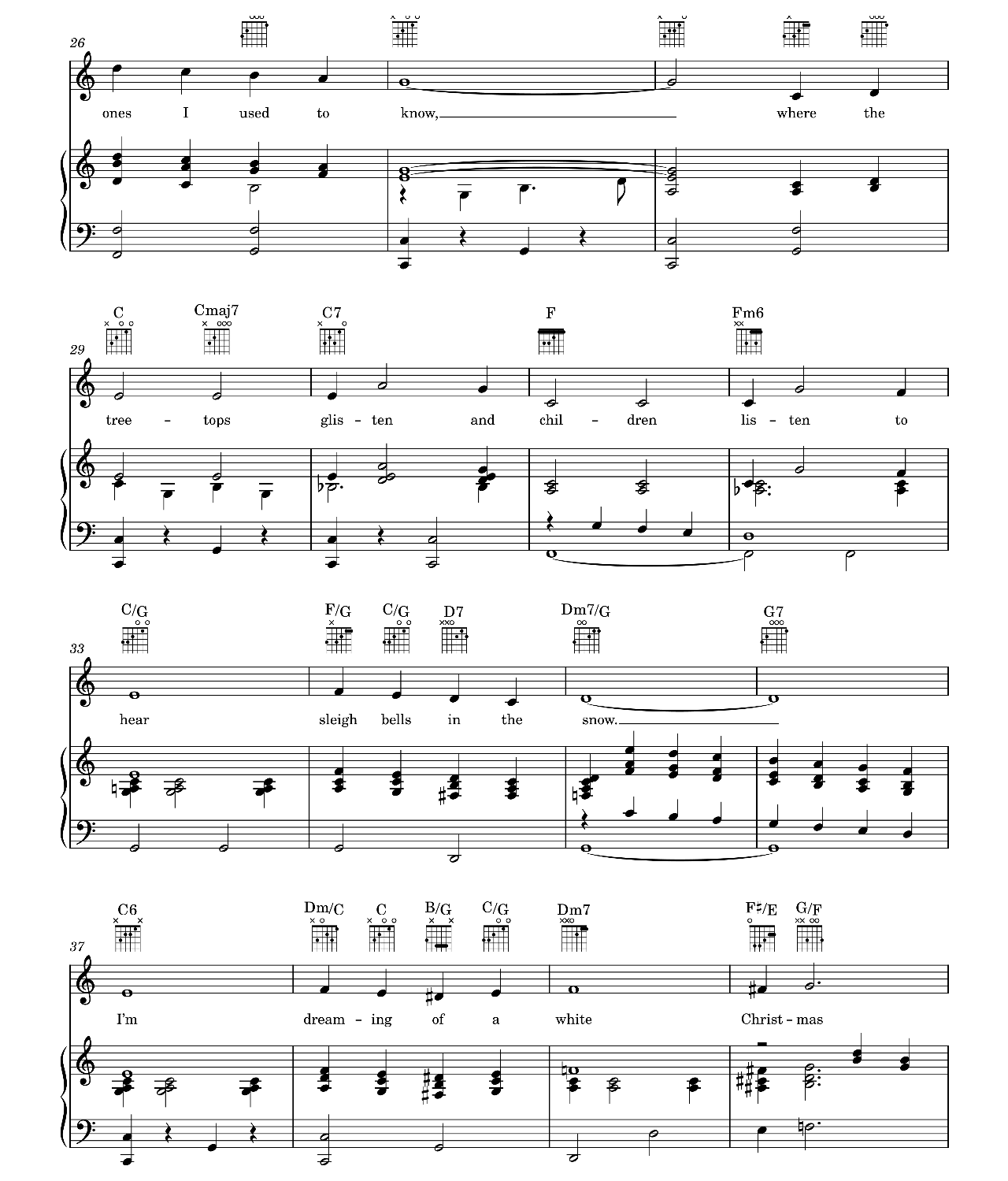 White Christmas sheet music 3