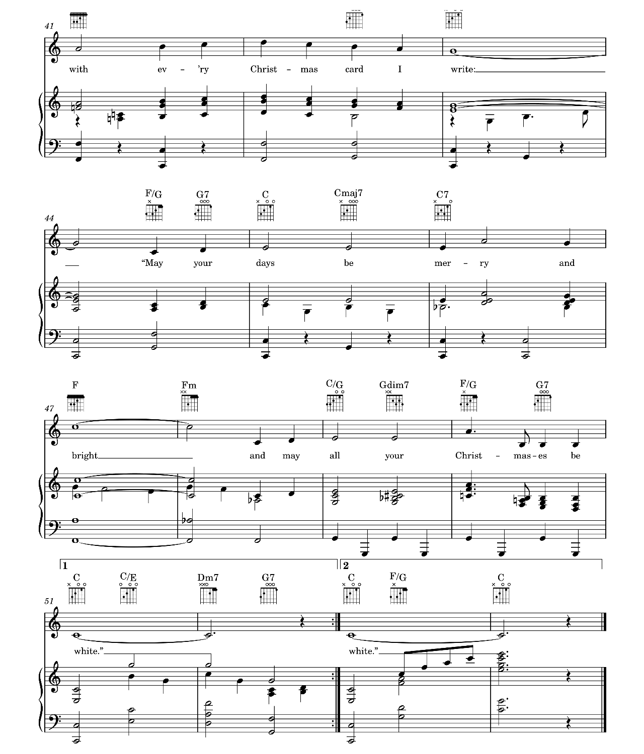White Christmas sheet music 4