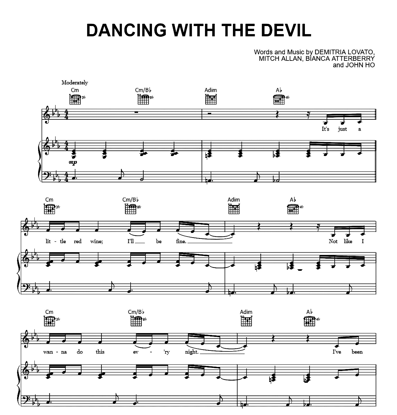 Dancing With The Devil sheet music