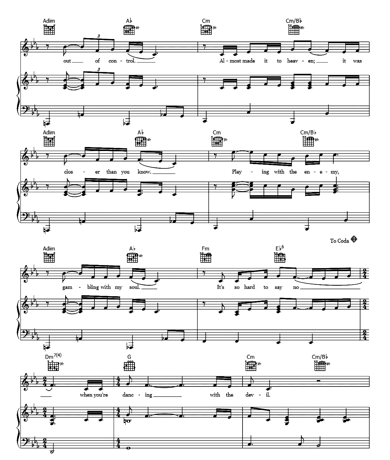 Dancing With The Devil sheet music 3