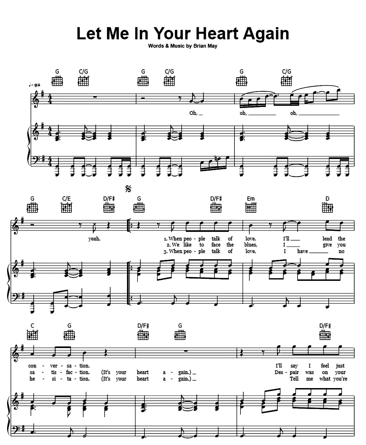 Let Me In Your Heart Again sheet music