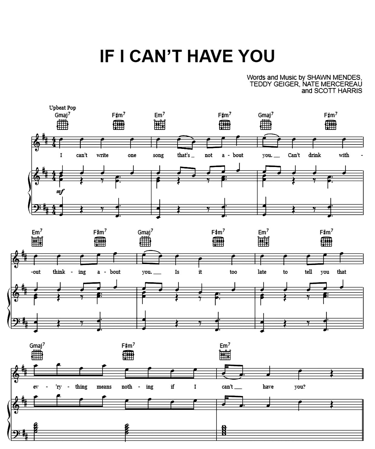 If I Can't Have You sheet music