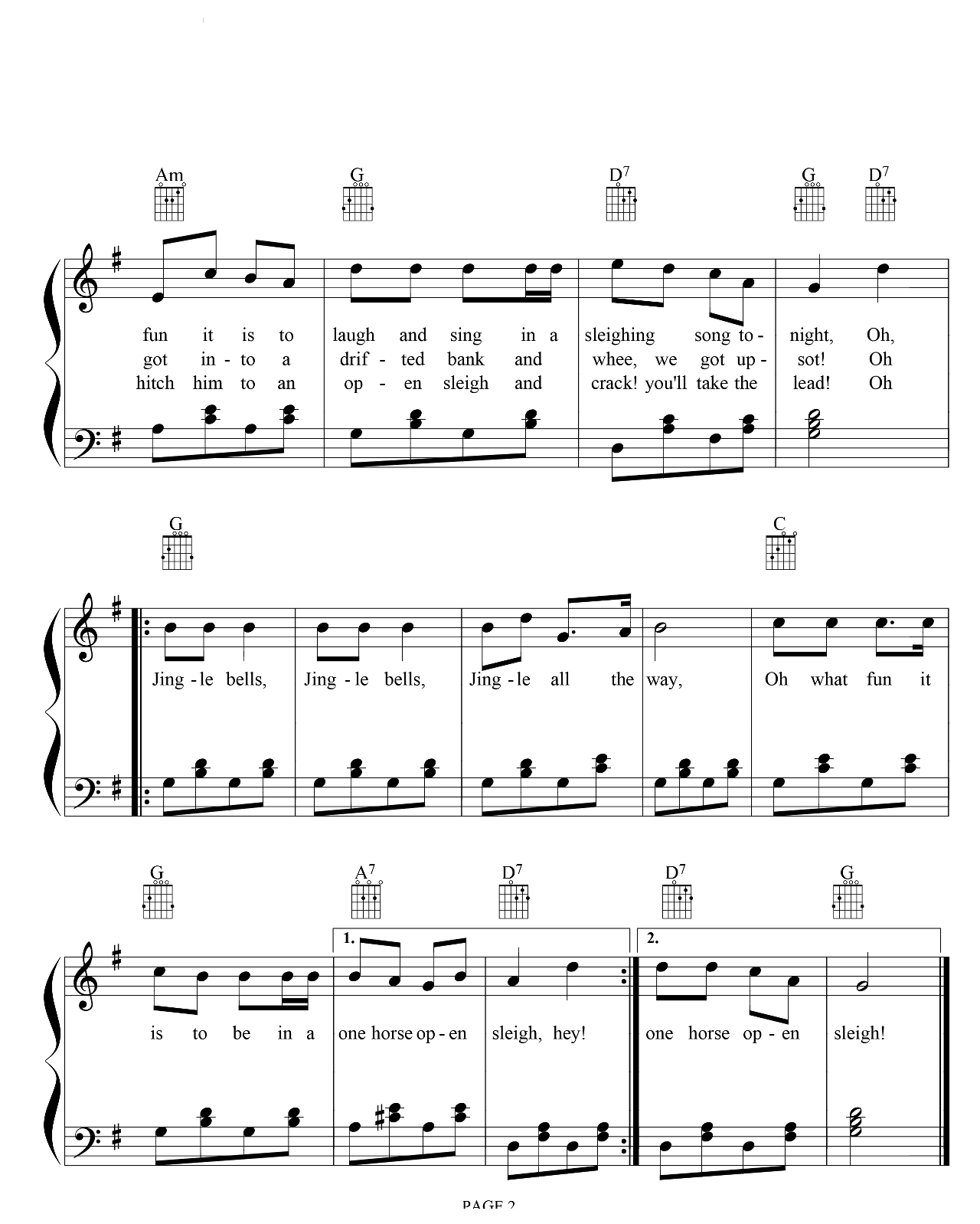 Jingle Bells sheet music 2