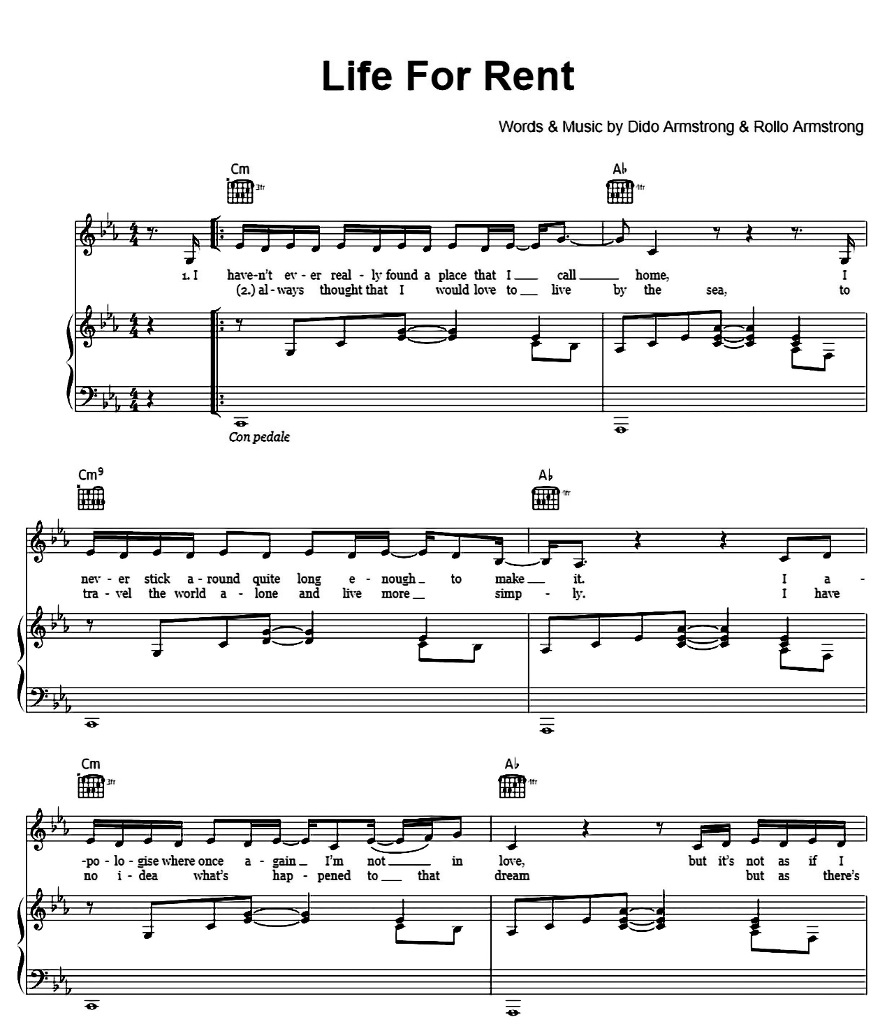 Life For Rent sheet music