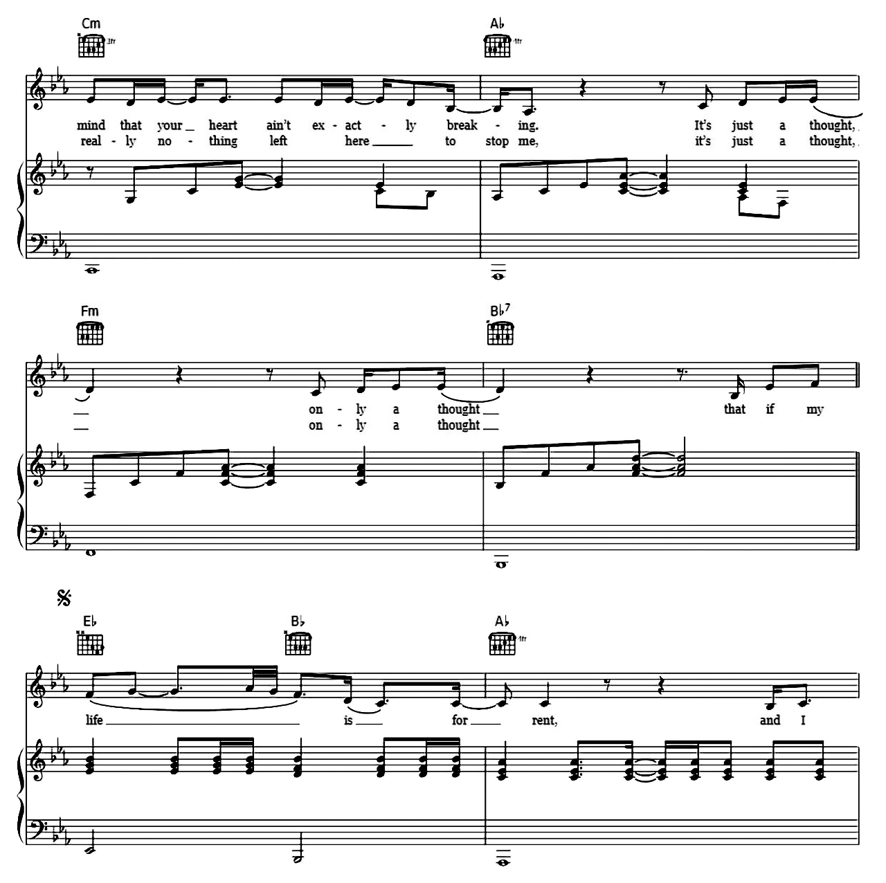 Life For Rent sheet music 2