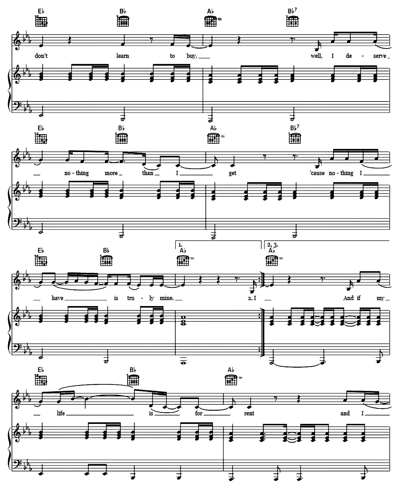 Life For Rent sheet music 3