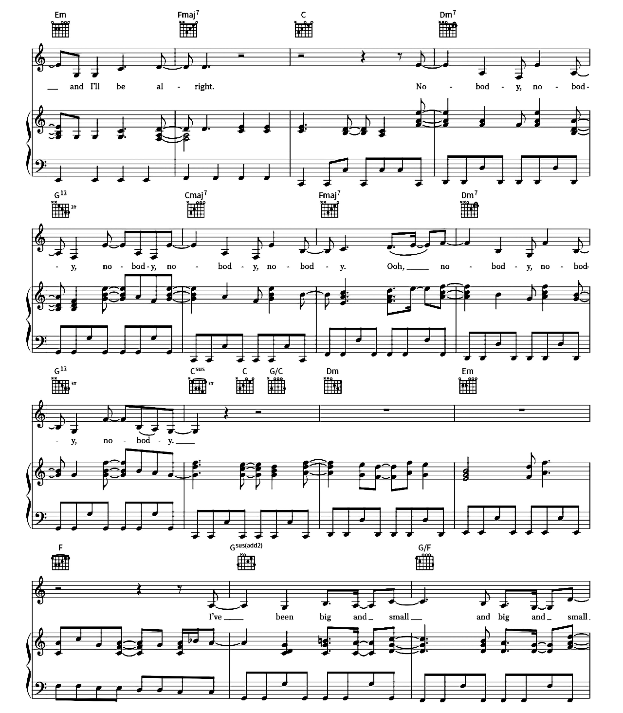 Nobody sheet music 3