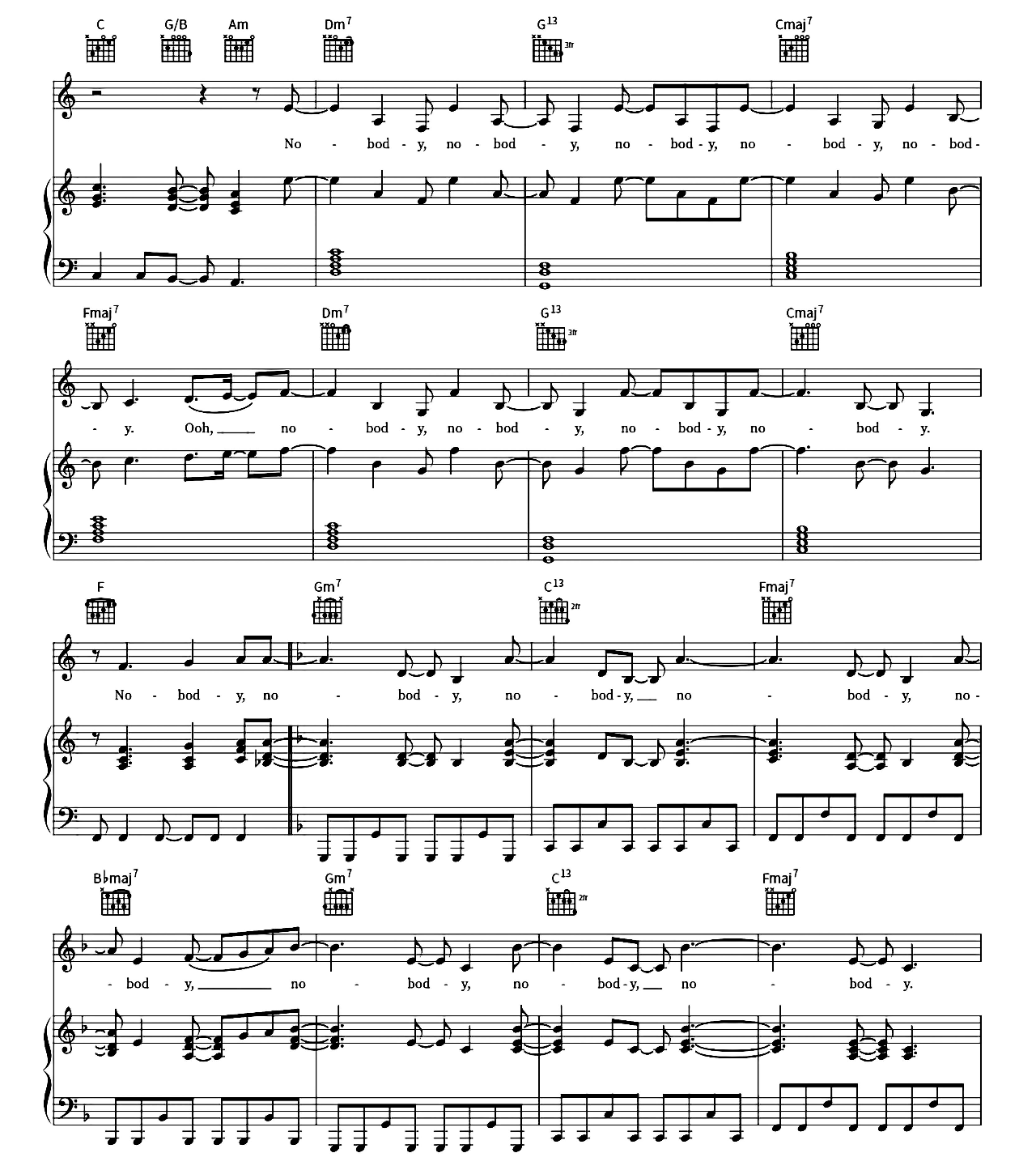 Nobody sheet music 5