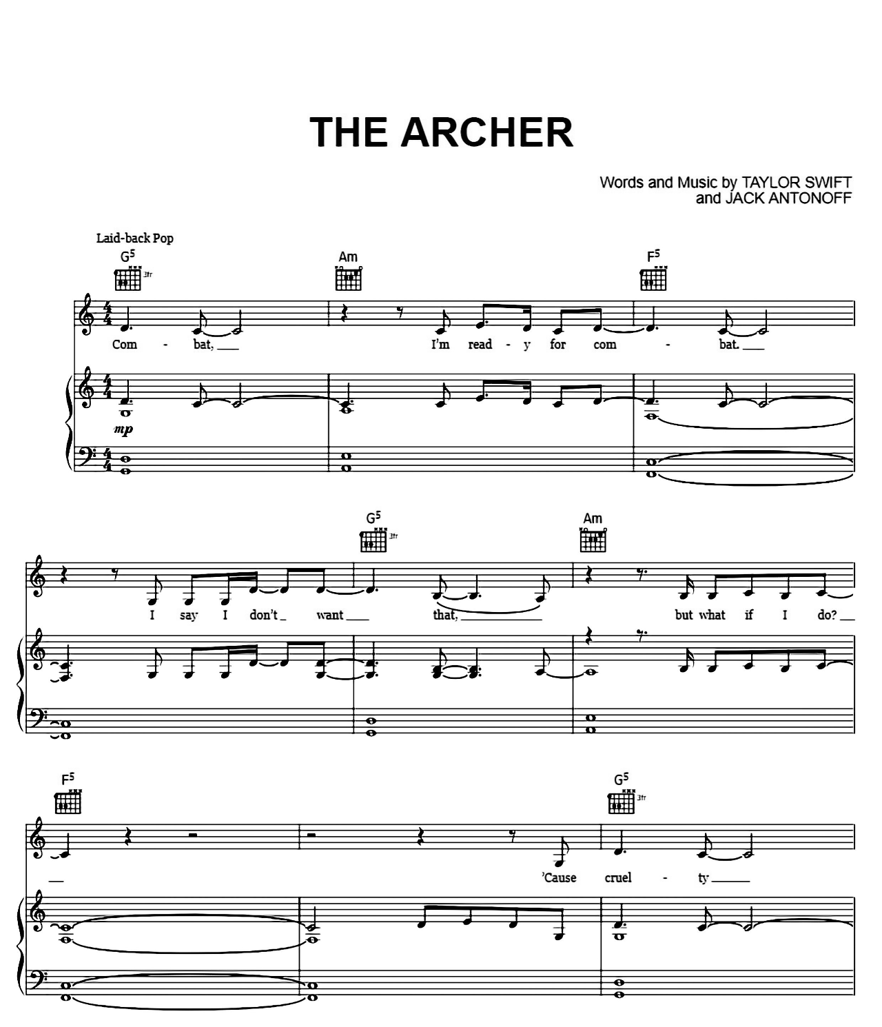 The Archer sheet music
