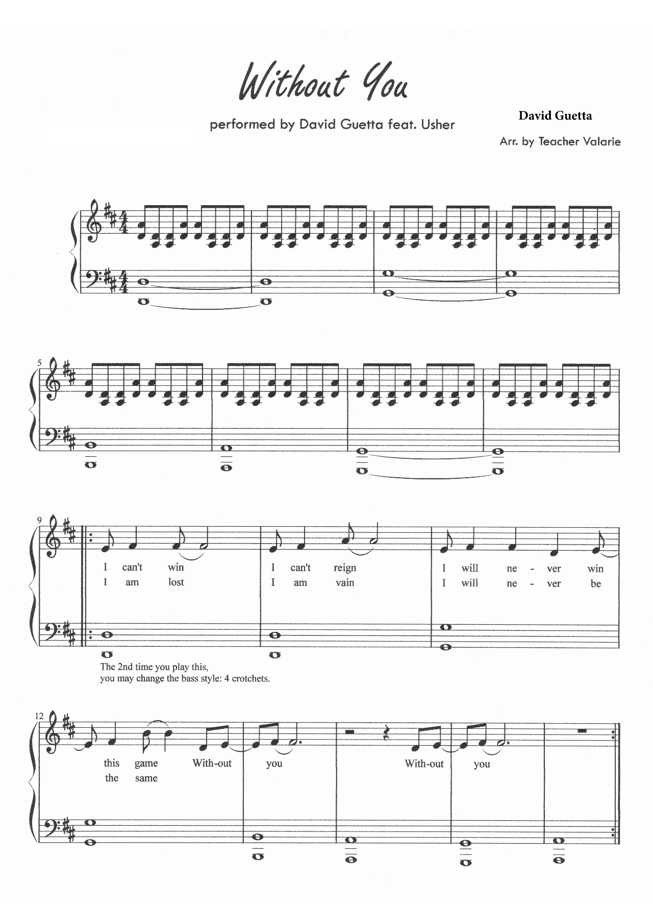 Without You sheet music