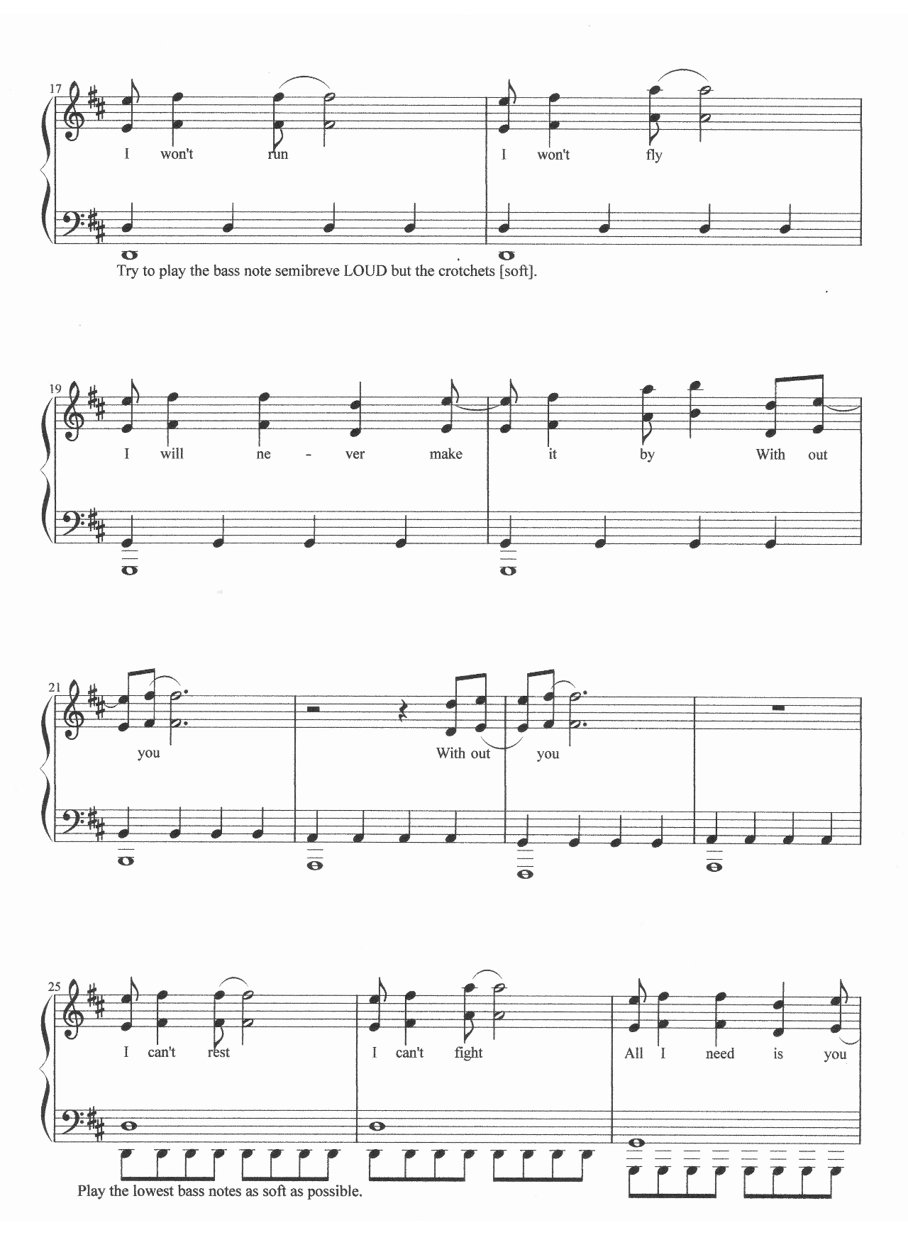 Without You sheet music 2