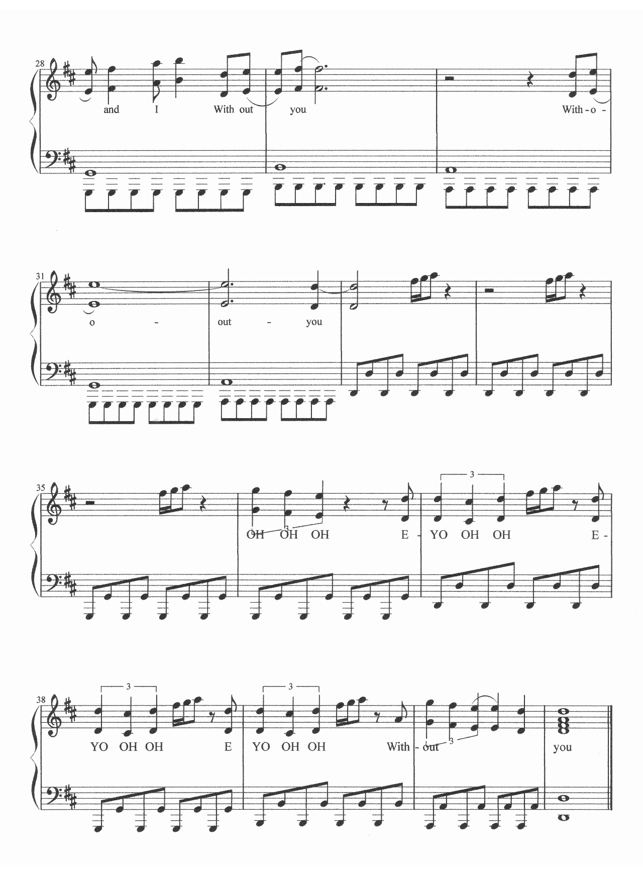 Without You sheet music 3