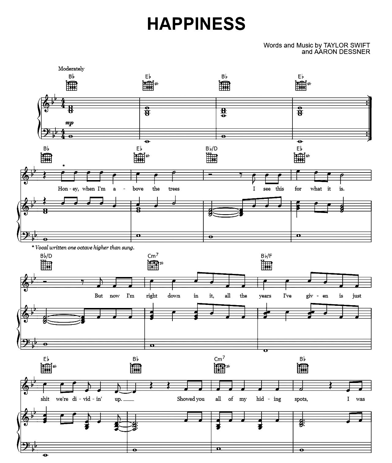 Happiness sheet music