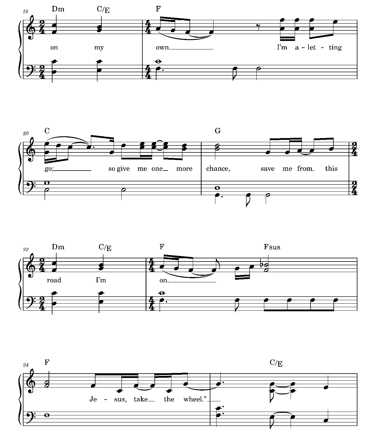 Jesus Take The Wheel sheet music 3