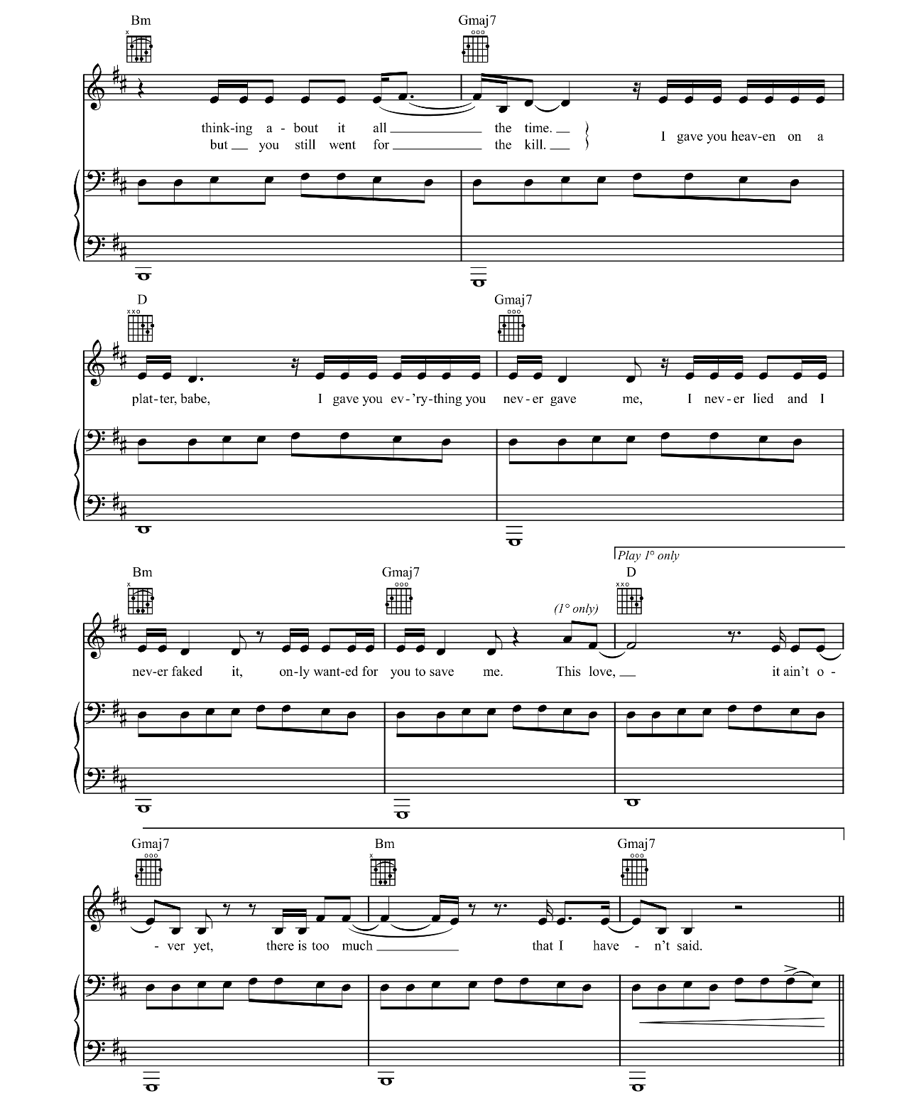 Can't Let Go sheet music 2