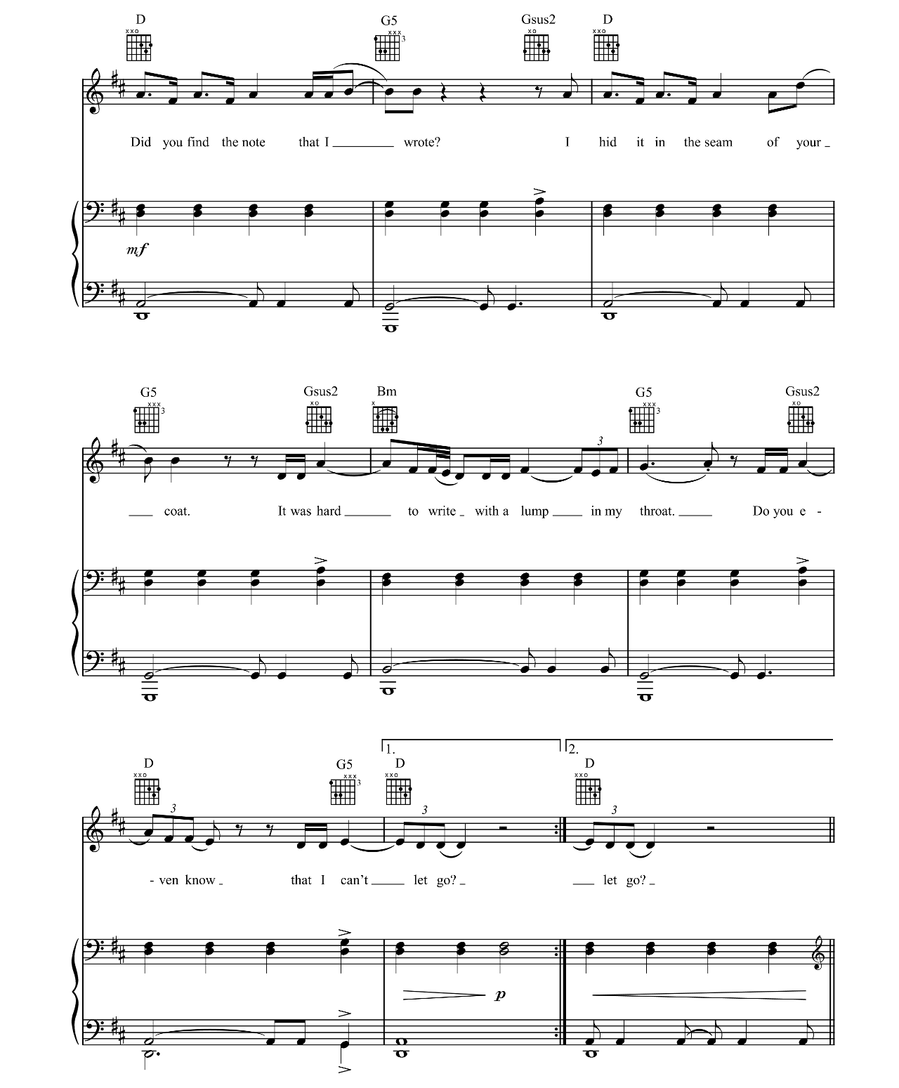 Can't Let Go sheet music 3