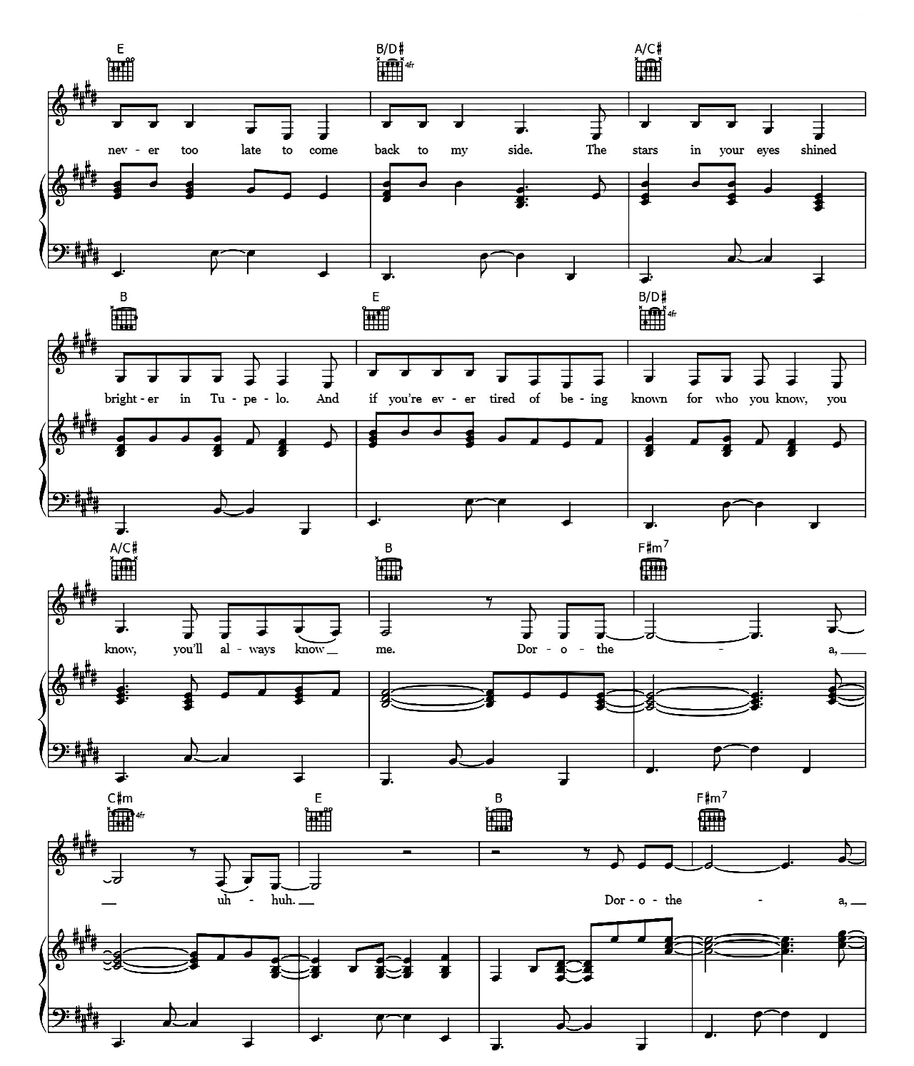 Dorothea sheet music 3