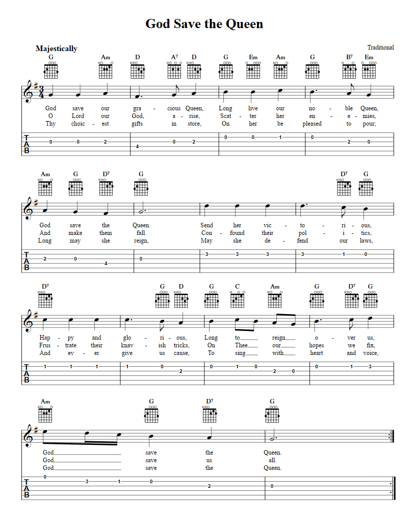 God Save The Queen sheet music