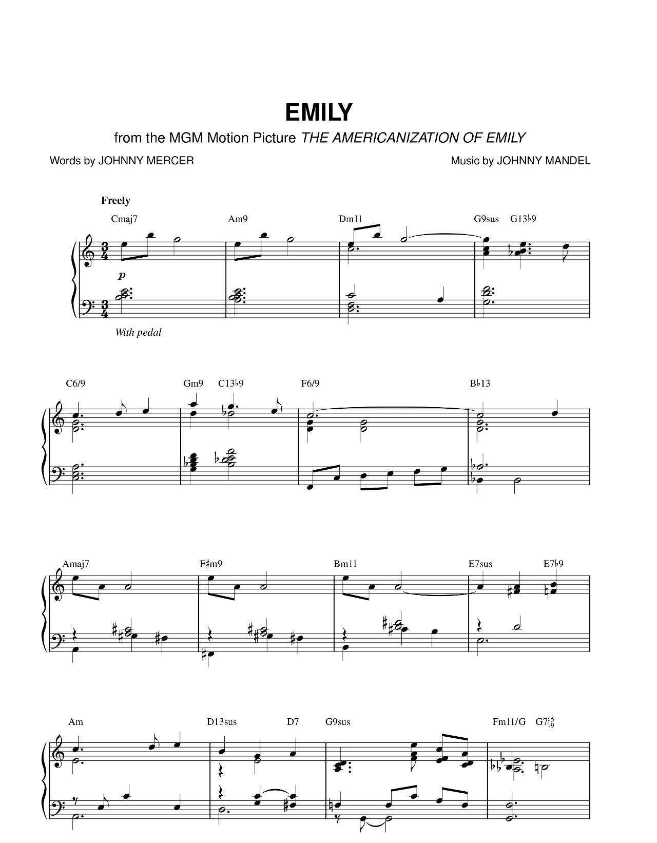 Emily sheet music