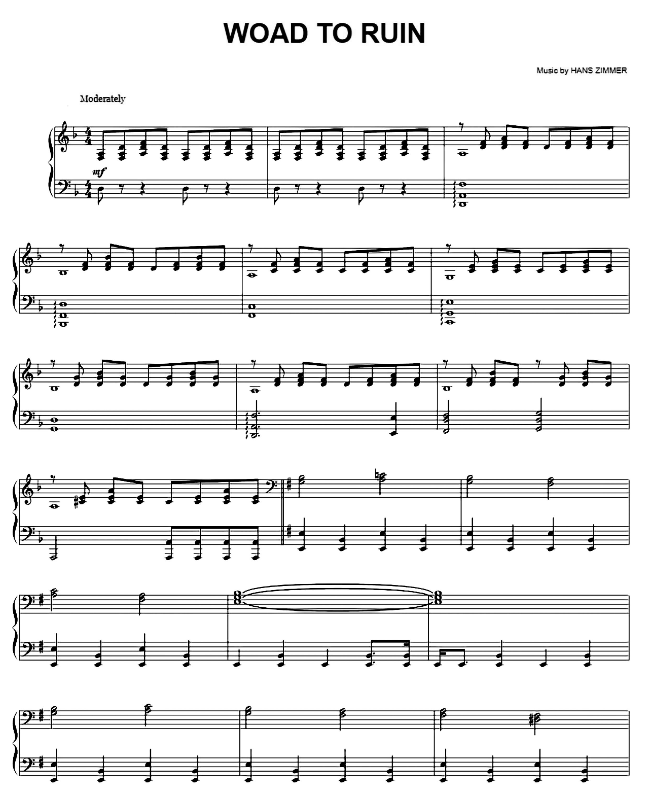 Woad To Ruin (from King Arthur) sheet music
