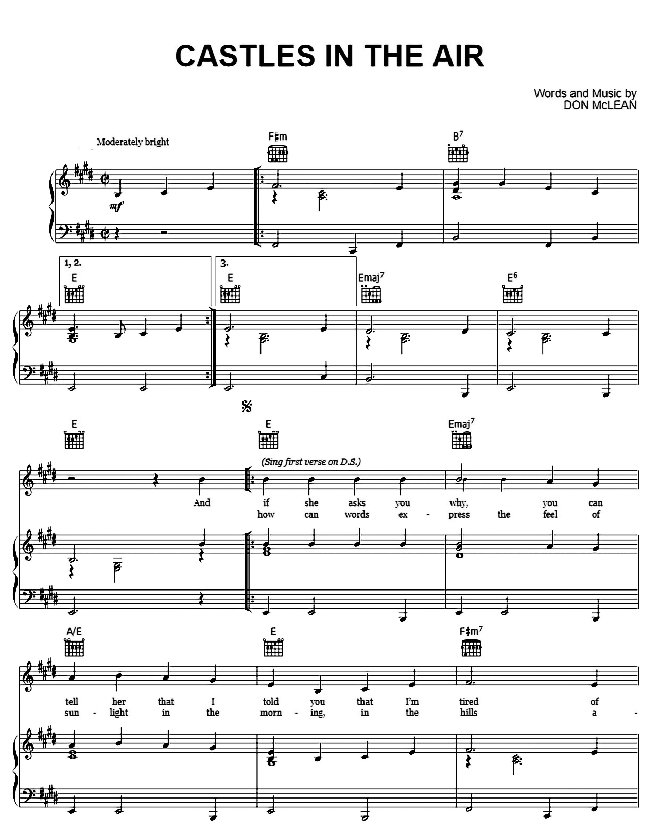 Castles In The Air sheet music