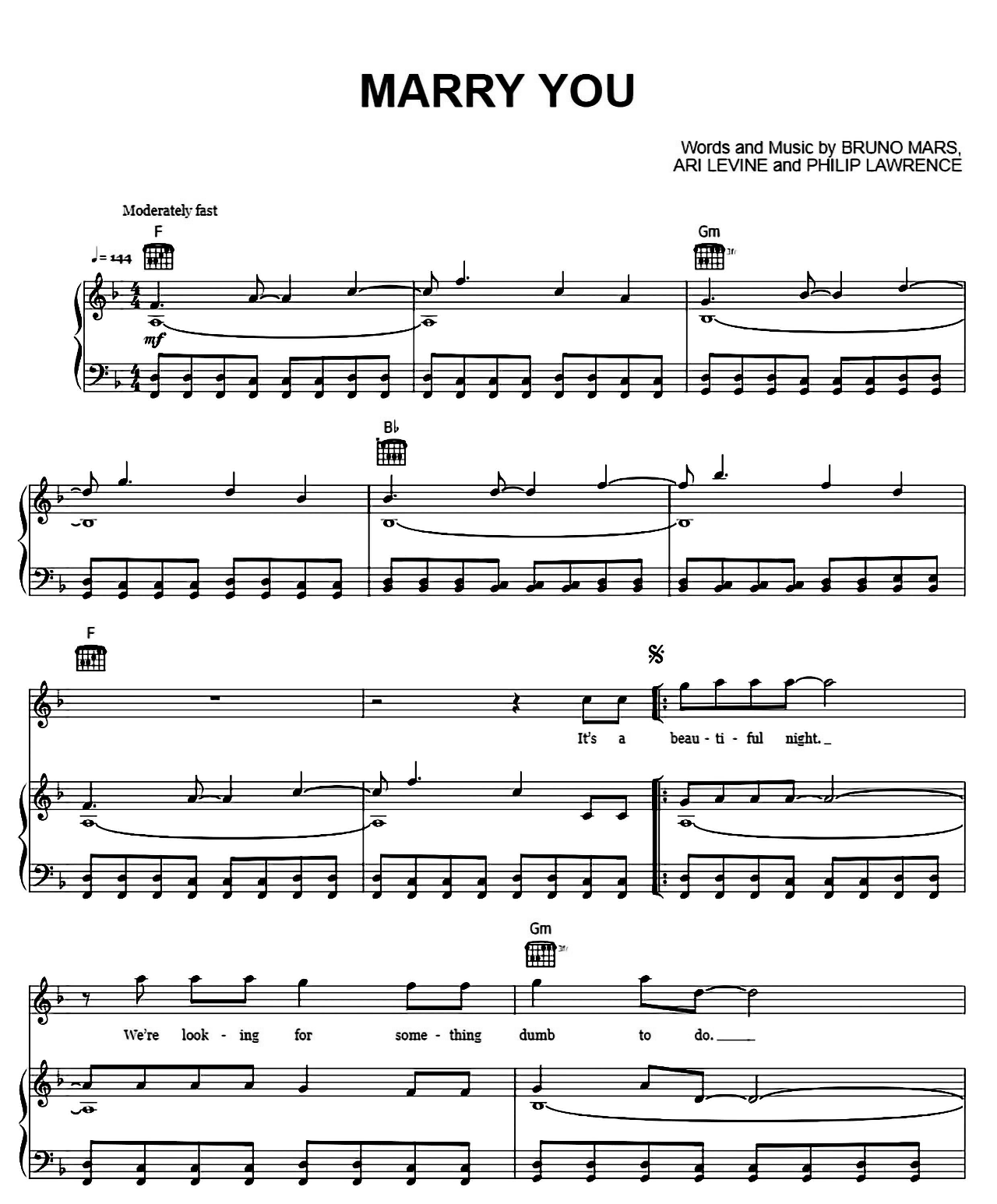 Marry You sheet music